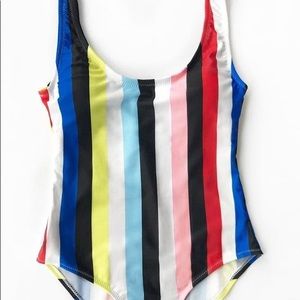 Cupshe stripe one piece swim suit size small